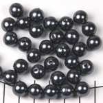 acrylic pearls round 10 mm - anthracite black