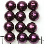 kunststof parels rond 14 mm - aubergine paars
