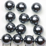 acrylic pearls round 14 mm - gray