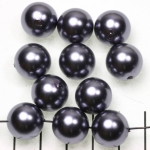 acrylic pearls round 14 mm - dark grey