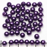acrylic pearls round 6 mm - purple