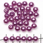 kunststof parels rond 8 mm - oudroze lila