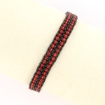 kralen pakket peyote armband - miyuki spacers en rocailles rood zwart