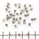 flat bead with curl - silver 4 mm