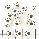 polymeer hondenpootje - wit zwart 10 mm