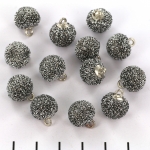 pompom bedel glitter - zilver