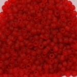 seed beads 12/0 frosted transparent - red matte