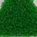 seed beads 12/0 frosted transparent - green matte