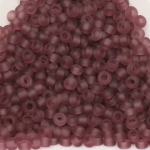 seed beads 8/0 frosted transparent - mauve matte