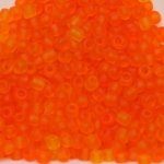 seed beads 8/0 frosted transparent - orange matte