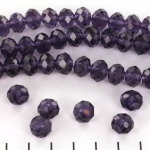 crystal rondel facet stripes 7x9 mm - amethyst purple
