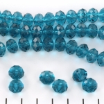 kristal rondel facet geslepen 7x9 mm - turquoise