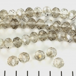 kristal rondel facet geslepen 7x9 mm - zilver grijs