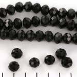 kristal rondel facet geslepen 7x9 mm - zwart