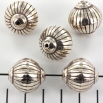 stripes oval 20 mm - antique silver
