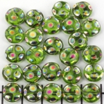 plat rond met cirkels 9 mm - groen met regenboog