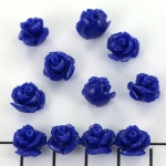 rose with leaf round 10 mm - dark blue