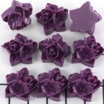 roos met blaadjes 17 mm - oud paars