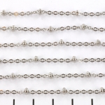 stainless steel chain 2 mm - silver with little round beads