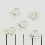 clasp lobster claw heartshaped - silver