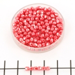 Czech faceted round 3 mm - luster opaque lt red