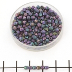 Czech faceted round 3 mm - matte iris purple