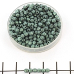 Tsjechisch facet rond 3 mm - metallic suede licht groen