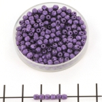 Czech faceted round 3 mm - metallic suede purple