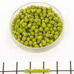 Czech faceted round 3 mm - opaque olivine