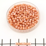 Czech faceted round 3 mm - pink coral luster