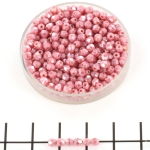 Tsjechisch facet rond 3 mm - pink coral luster