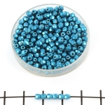 Tsjechisch facet rond 3 mm - metallic blauw groen