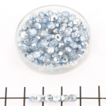 Czech faceted round 4 mm - coated 1/2 silver
