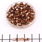 Czech faceted round 4 mm - copper smoky topaz