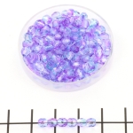 Czech faceted round 4 mm - dual coated pink blue
