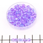 Czech faceted round 4 mm - dual coated purple blue