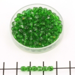 Czech faceted round 4 mm - green emerald