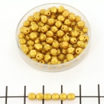 Czech faceted round 4 mm - gold shine gold