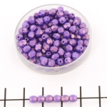 Czech faceted round 4 mm - gold shine purple
