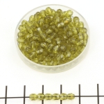 Czech faceted round 4 mm - green olivine