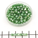 Czech faceted round 4 mm - luster dark peridot