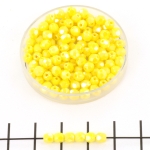 Czech faceted round 4 mm - luster opaque yellow