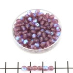 Tsjechisch facet rond 4 mm - matte amethyst ab
