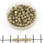 Czech faceted round 4 mm - metallic suede gold
