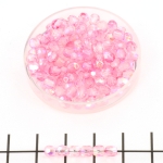 Tsjechisch facet rond 4 mm - milky pink ab