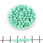 Tsjechisch facet rond 4 mm - opaque turquoise ab