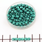 Czech faceted round 4 mm - saturated metallic arcadia