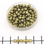 Tsjechisch facet rond 4 mm - saturated metallic golden lime