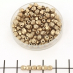 Czech faceted round 4 mm - saturated metallic hazelnut
