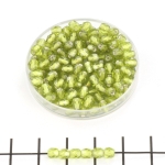 Tsjechisch facet rond 4 mm - silverlined olivine